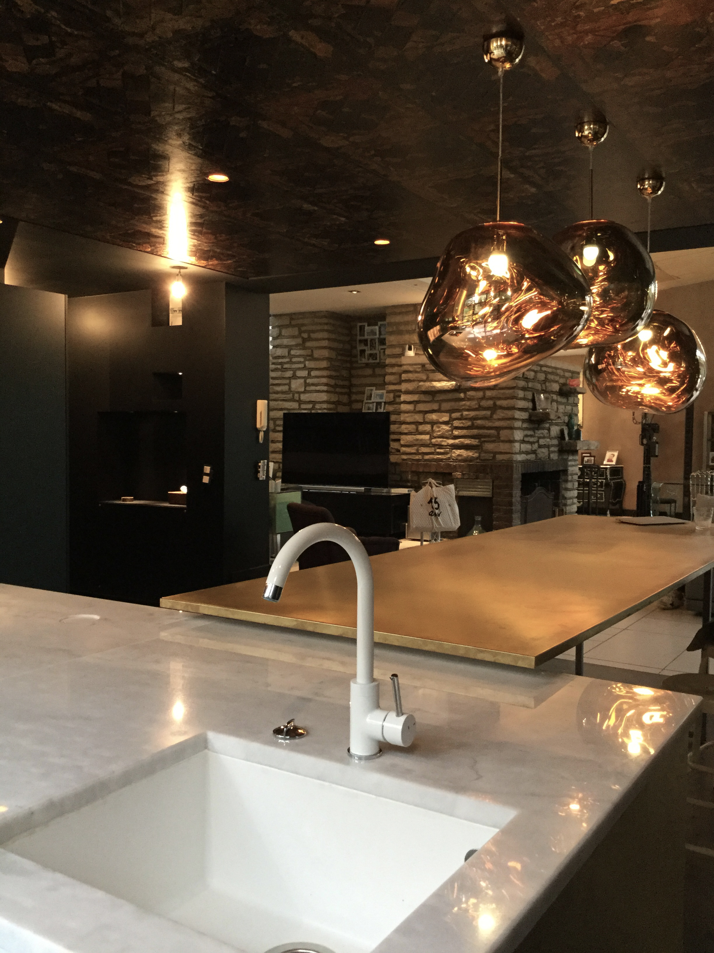 Architecture d’intérieur, décoration et aménagement d'une pièce de réception et sa cuisine, Sceaux, mwell studio 06